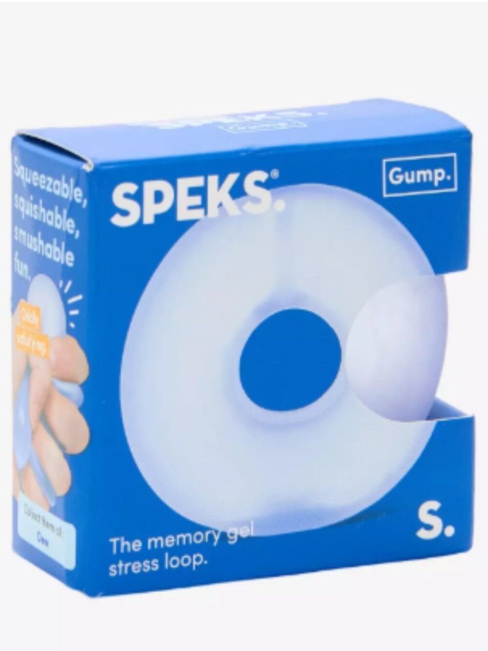Speks Gump Loop Squishy Fidget Toy Dew Blue Memory Gel Stress Ball Loop